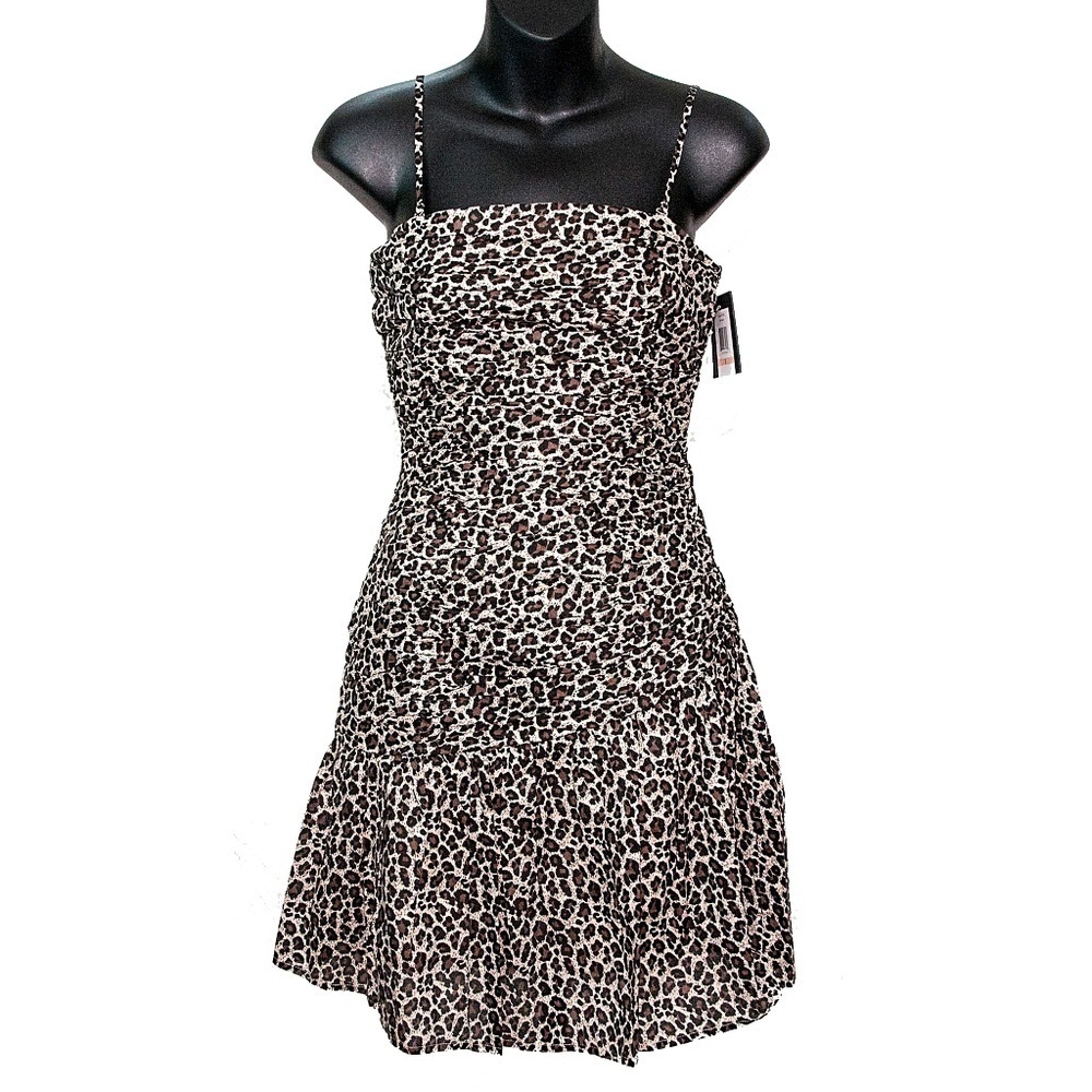 Andrew Mark Leopard Strapless Lined Dress 2